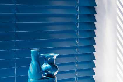 blue Venetian blinds